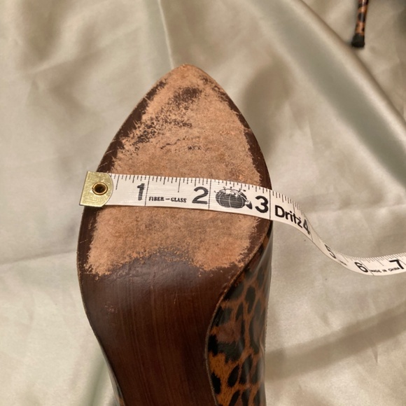 Stuart Weitzman Animal Print Leopard Brown Black Patent Pumps Size 7.5  VGUC - Picture 13 of 14